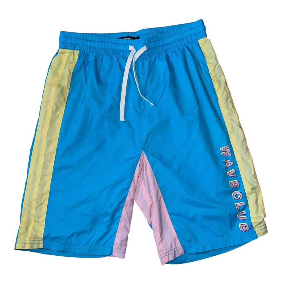 Pink Dolphin Wave Club Board Shorts Mens Logo Adult Sapphire Size Small